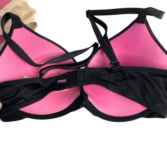 PINK Victoria Secret push up bras Set of 2 Size 32C‎ nude black - Picture 10 of 13